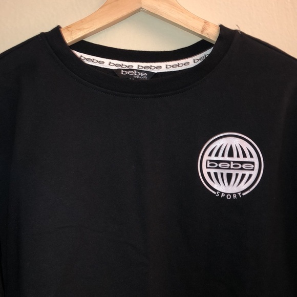 bebe Tops - NWT bebe Women’s Black Pullover Sweatshirt w/ Logo